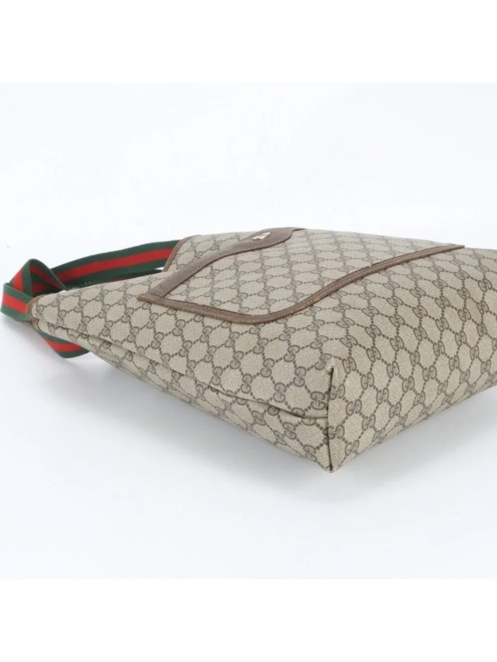Gucci Vintage GG Supreme Sherry Line Leather Tote Bag